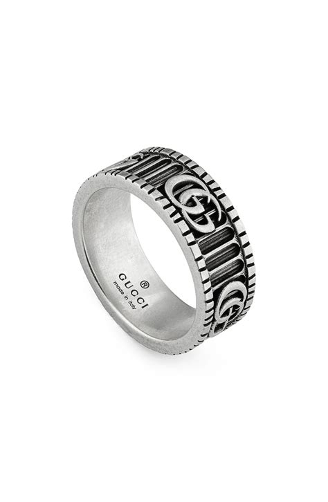 gucci black gold ring|Gucci silver band ring.